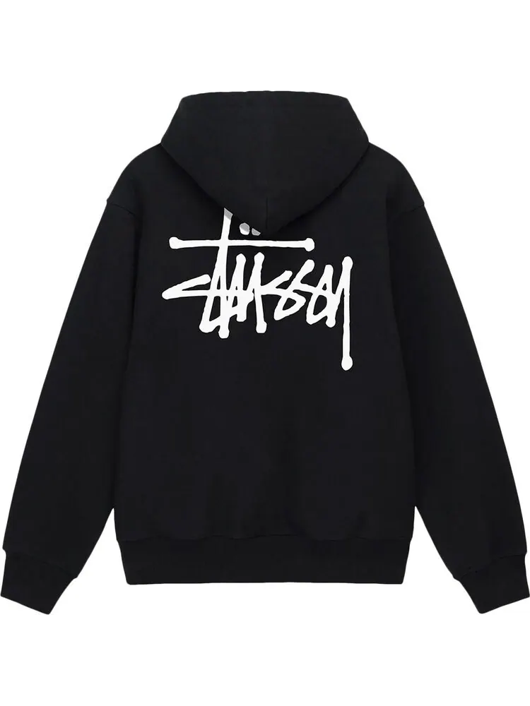 Худи Stussy Basic Zip Hoodie Black — изображение 2 из 2, черный