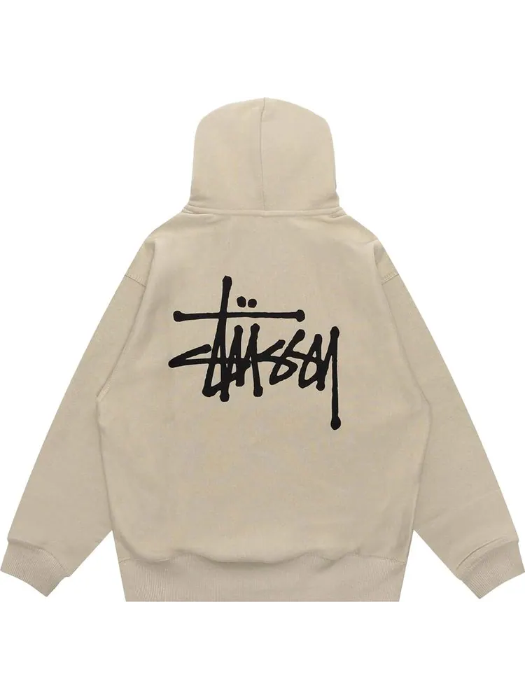Худи Stussy Basic Zip 'Khaki' — изображение 2 из 2, зеленый
