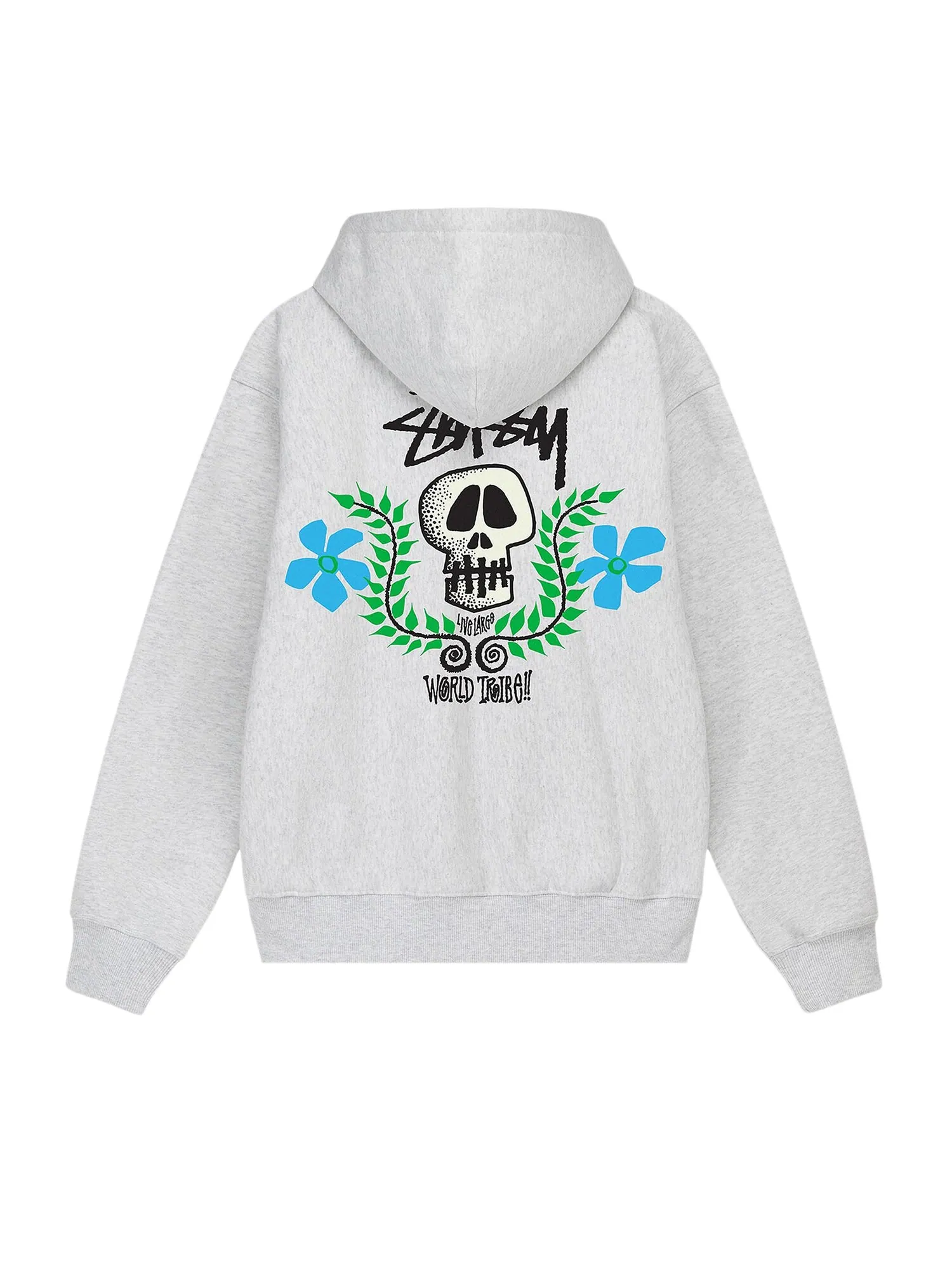 Толстовка на молнии Stussy Skull Crest Ash Heather — изображение 2 из 2, пепельный вереск