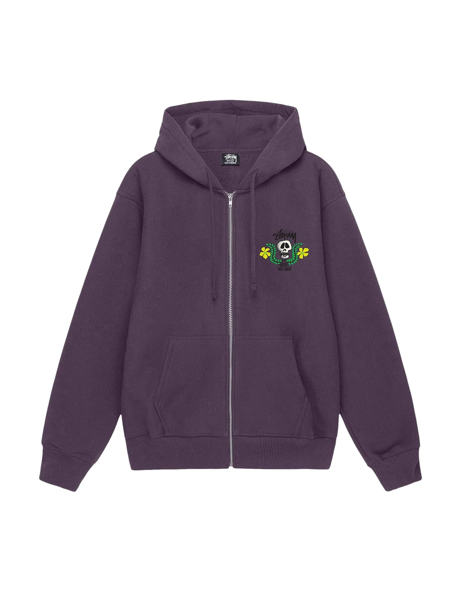 Толстовка на молнии Stussy Skull Crest Grape