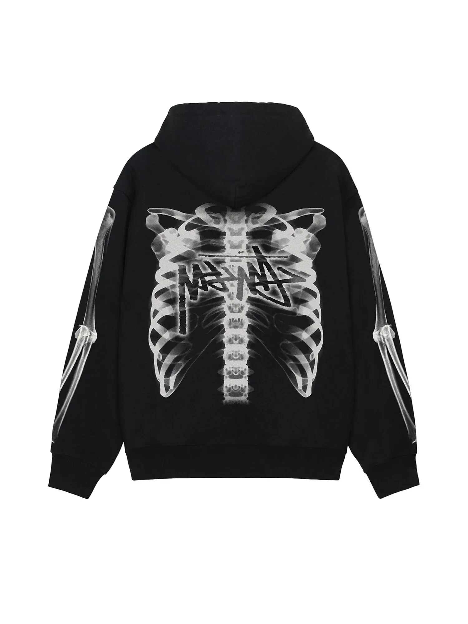 Толстовка на молнии Stussy Rib Cage — изображение 2 из 2, черный/белый