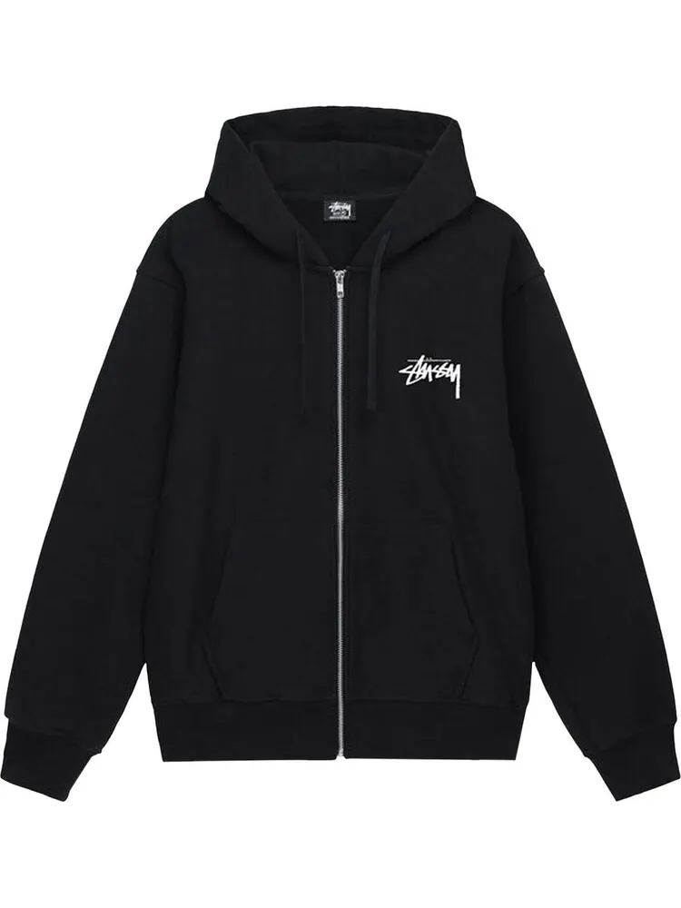 Худи Stussy Burning Stock Zip Hoodie 'Black'