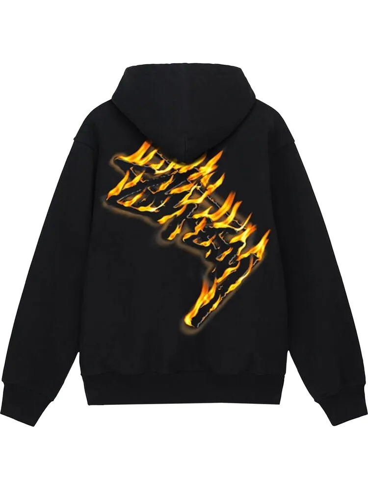 Худи Stussy Burning Stock Zip Hoodie 'Black' — изображение 2 из 2, черный