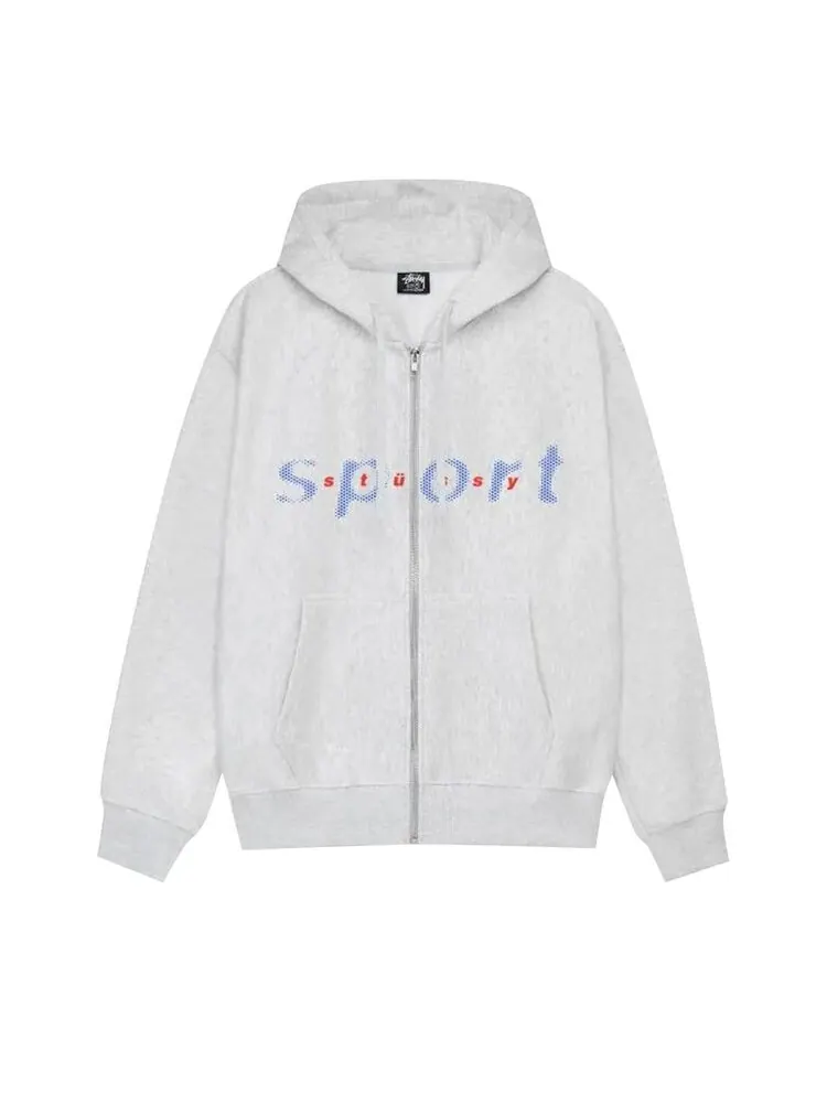 Худи Stussy Dot Sport Zip Hoodie Ash Heather