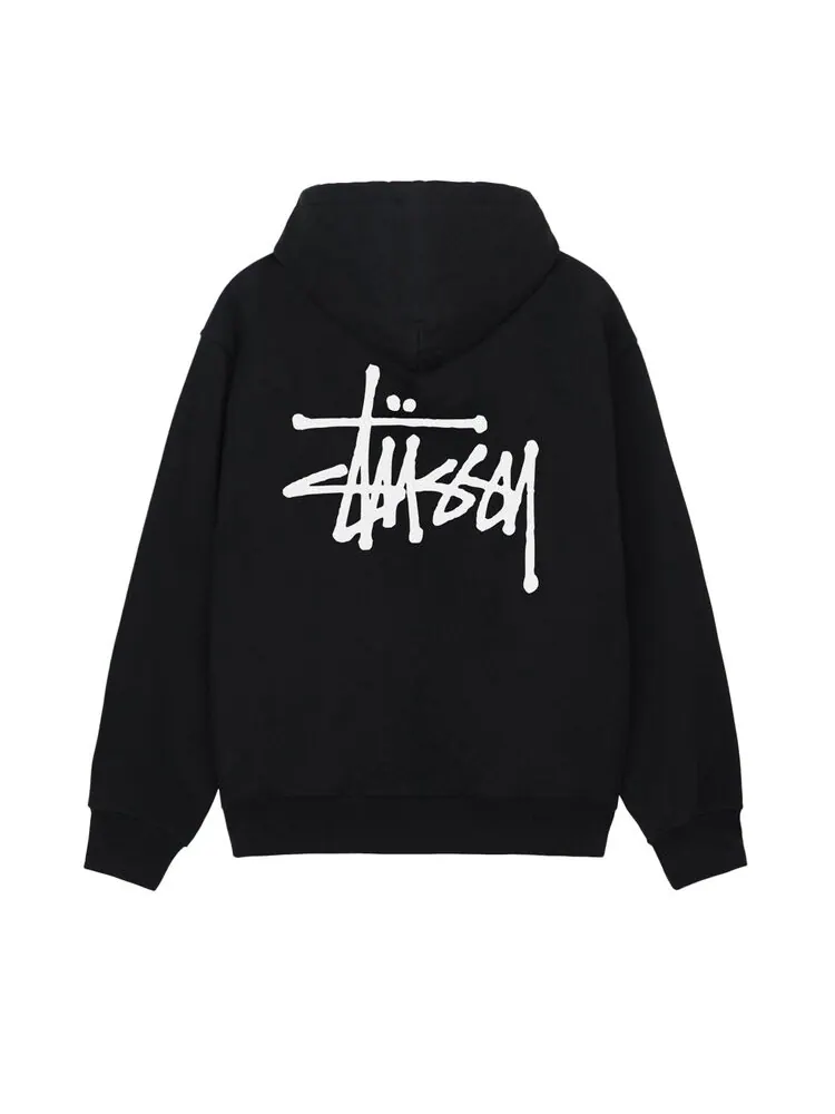 Худи Stussy Basic Logo Zip Up Hoodie — изображение 2 из 2, черный