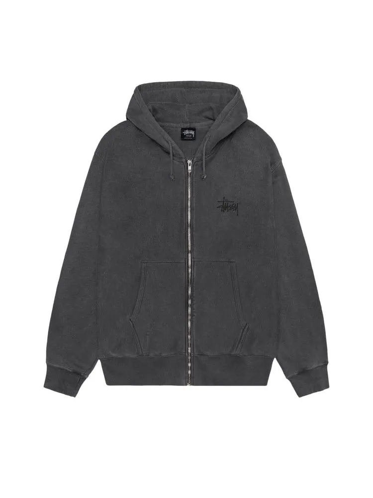 Худи Stussy Basic Zip Hoodie Pigment Dyed
