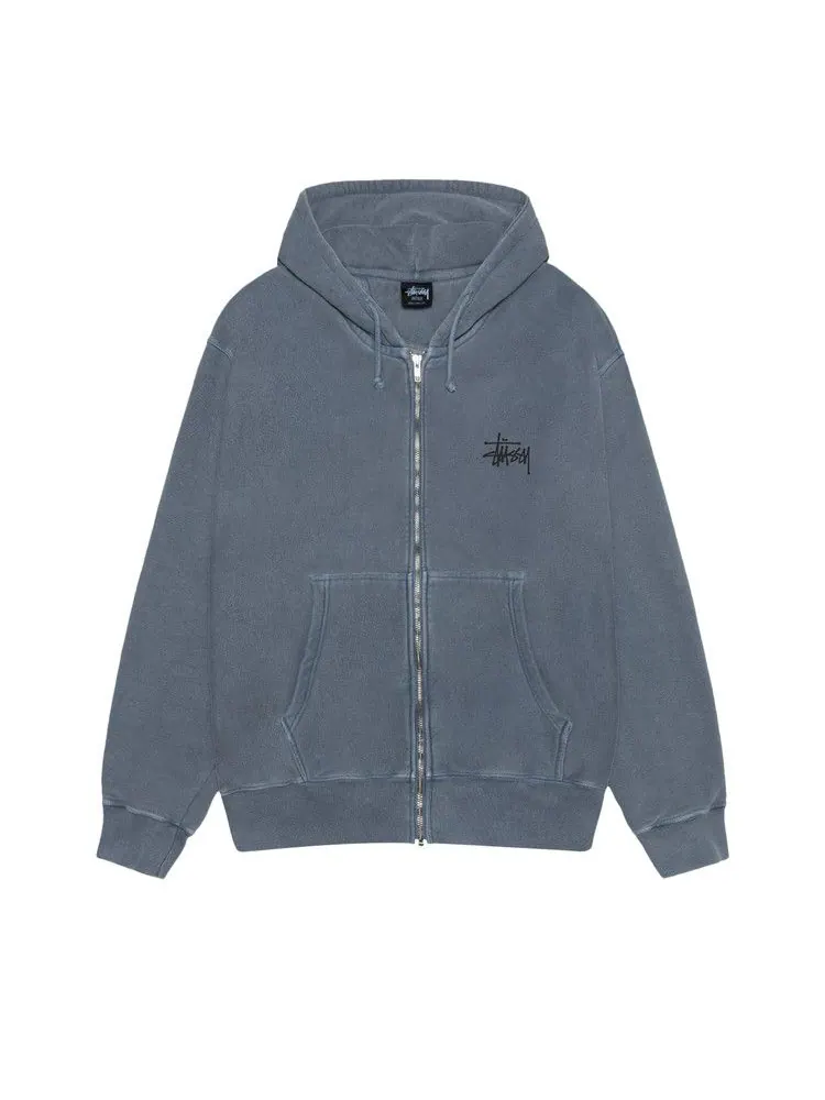 Худи Stussy Basic Zip Hoodie Pigment Dyed