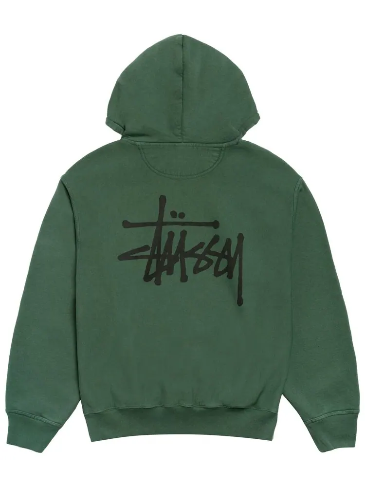 Толстовка Stussy Basic StüSsy Zip Hoodie Pigment Dyed — изображение 2 из 2, зеленый