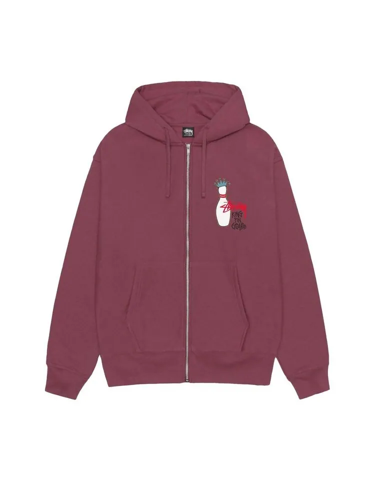 Худи Stussy Kingpin Zip Hoodie Oxblood