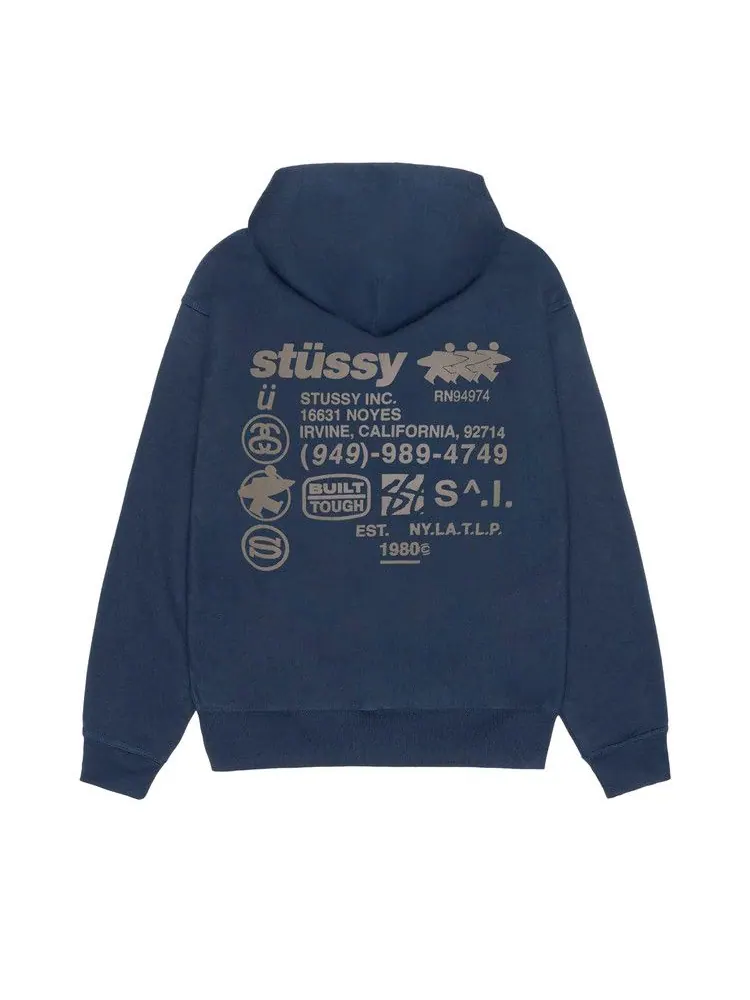 Худи Stussy DNA Zip Hoodie — изображение 2 из 2, темно-синий