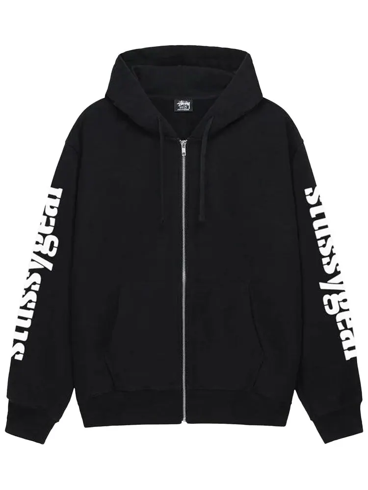 Худи Stussy Gear Zip Hoodie 'Black'