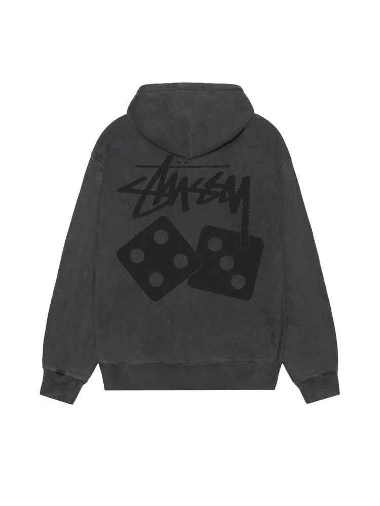 Худи Stussy Dice Zip Hoodie Pigment Dyed — изображение 2 из 2, черный