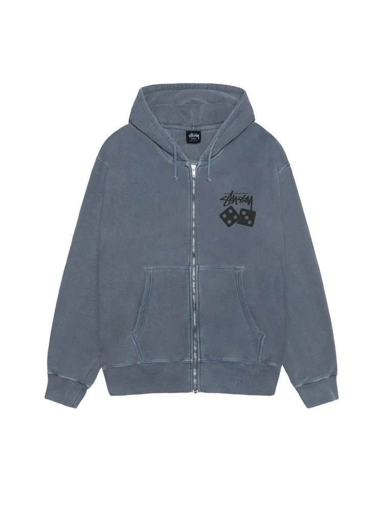 Худи Stussy Dice Zip Hoodie Pigment Dyed