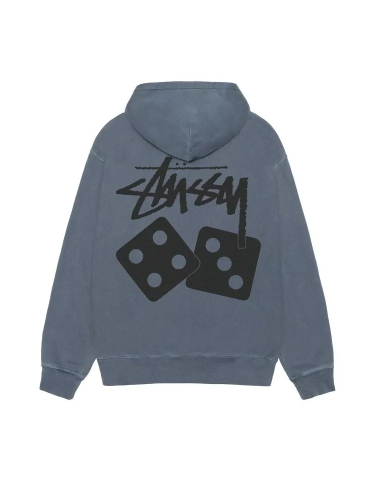 Худи Stussy Dice Zip Hoodie Pigment Dyed — изображение 2 из 2, темно-синий
