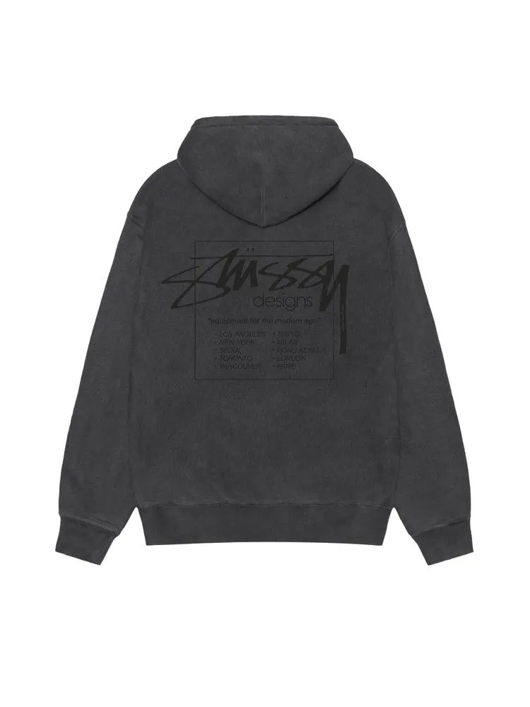 Худи Stussy Modern Age Zip Hoodie Pigment Dyed — изображение 2 из 2, черный