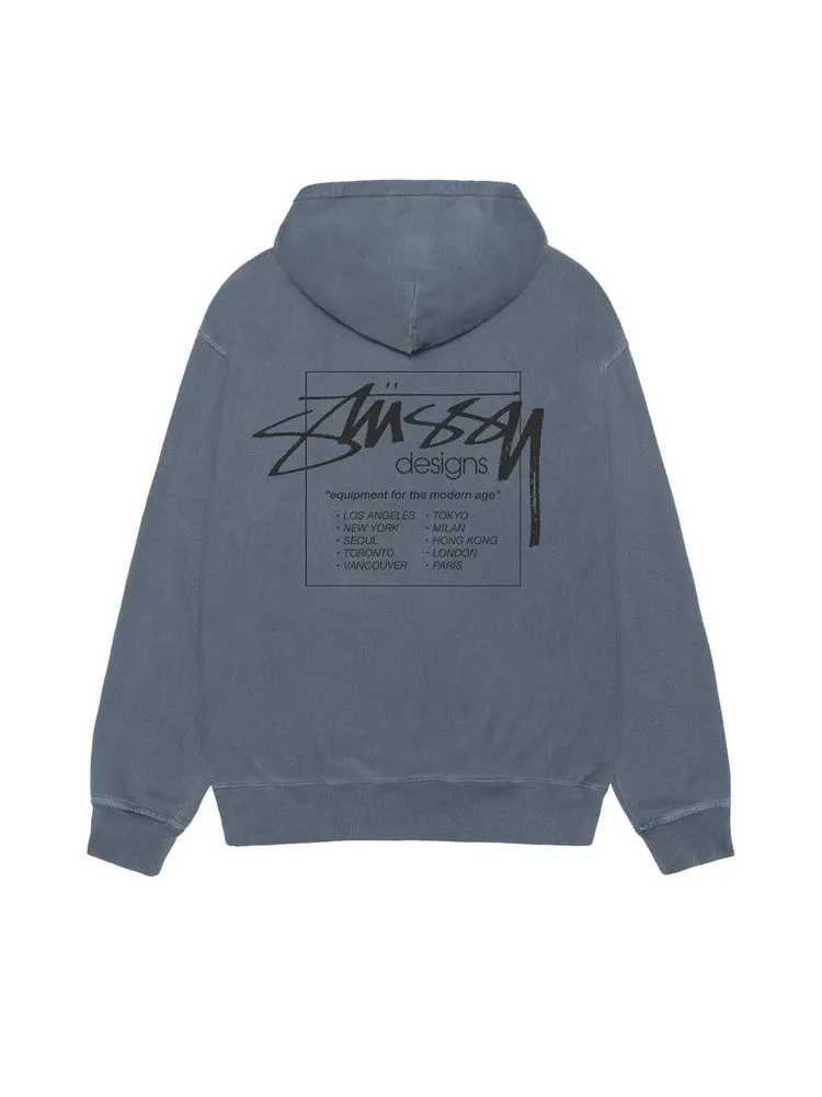 Худи Stussy Modern Age Zip Hoodie Pigment Dyed — изображение 2 из 2, темно-синий