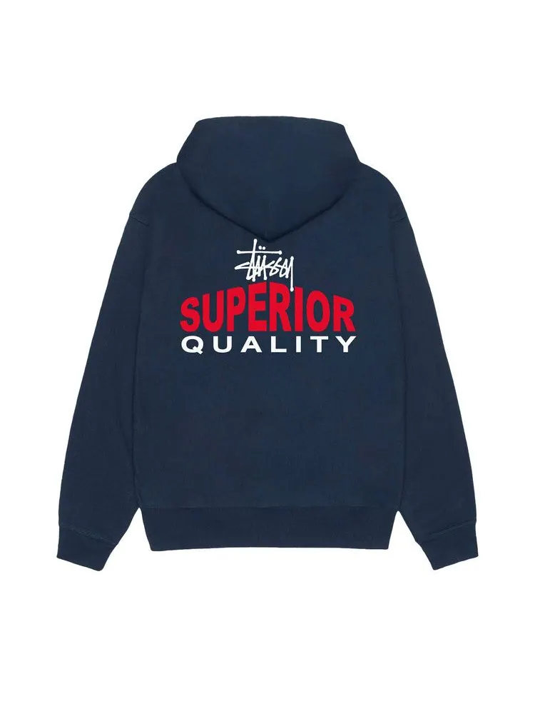 Худи Stussy Superior Quality Zip Hoodie — изображение 2 из 2, темно-синий
