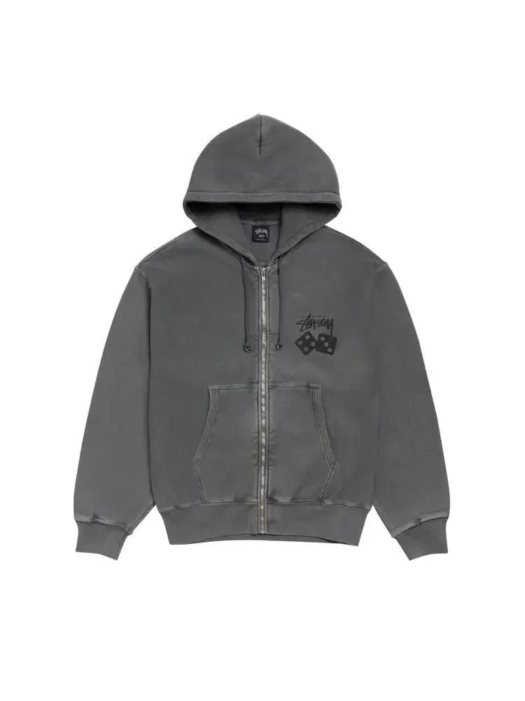 Толстовка на молнии Stussy Stock Link Pigment Dyed