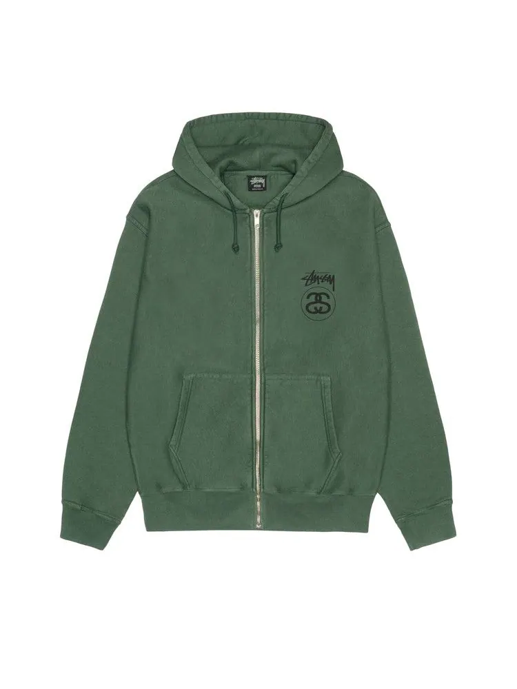 Худи Stussy Stock Link Zip Hoodie Pigment Dyed