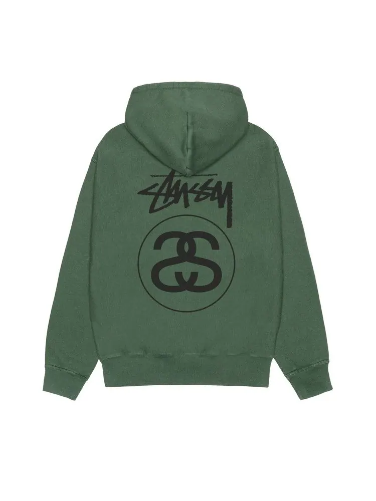 Худи Stussy Stock Link Zip Hoodie Pigment Dyed — изображение 2 из 2, папоротник