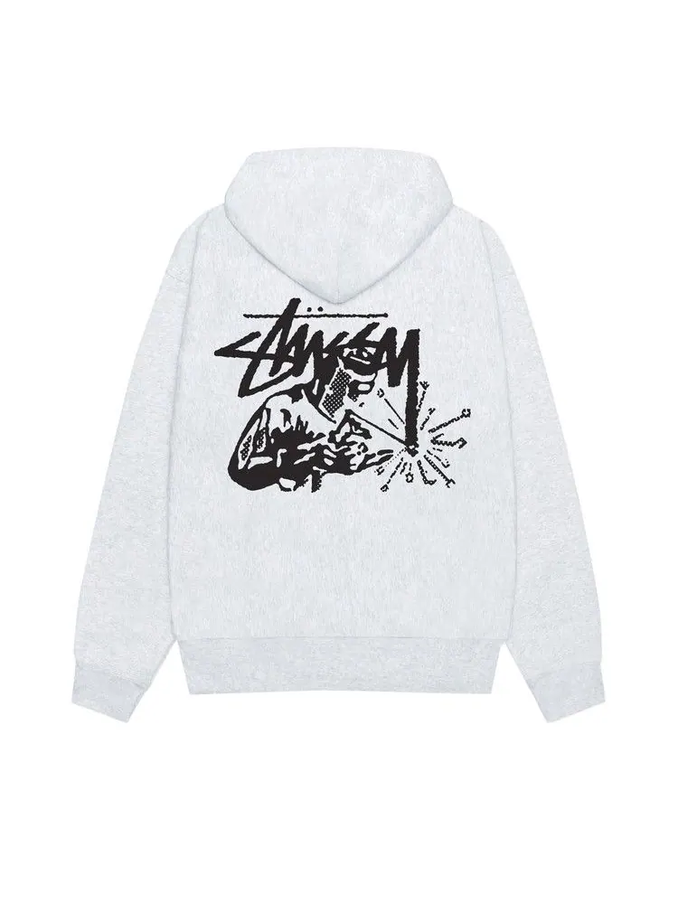 Худи Stussy Welder Zip Hoodie — изображение 2 из 2, пепельный вереск