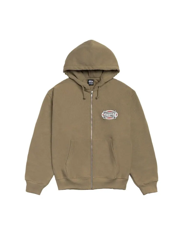 Худи Stussy Champion Oval Zip Hoodie 'Army'
