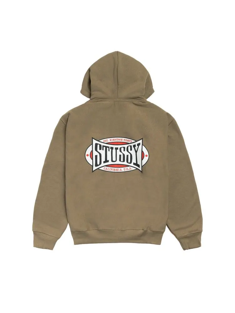 Худи Stussy Champion Oval Zip Hoodie 'Army' — изображение 2 из 2, бежевый