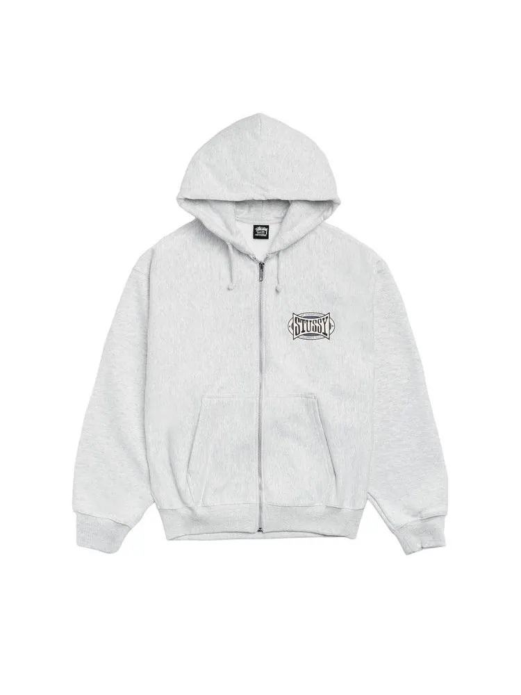 Худи Stussy Champion Oval Zip Hoodie 'Ash Heather'
