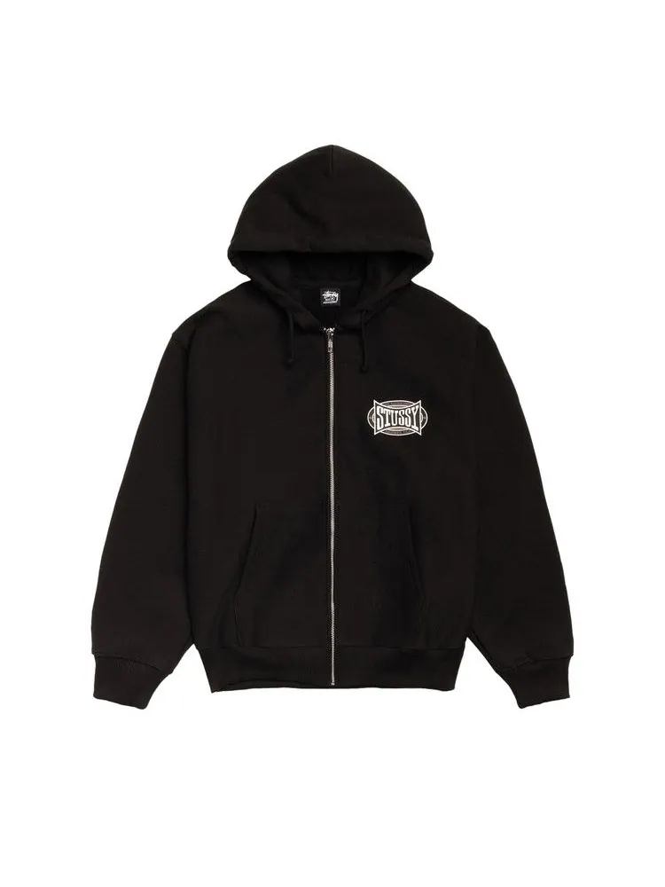 Худи Stussy Champion Oval Zip Hoodie 'Black'