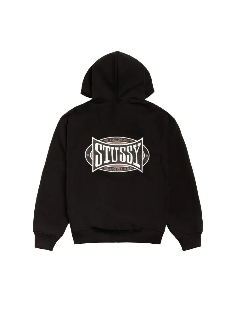 Худи Stussy Champion Oval Zip Hoodie 'Black' — изображение 2 из 2, черный