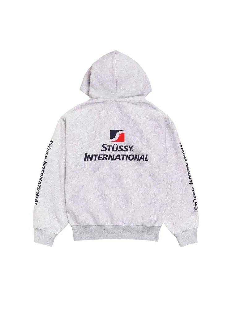 Худи Stussy International Zip Hoodie 'Ash Heather' — изображение 2 из 2, серый