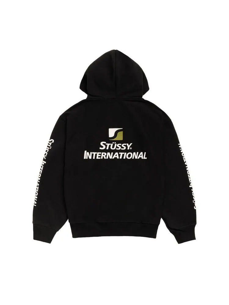 Худи Stussy International Zip Hoodie 'Black' — изображение 2 из 2, черный
