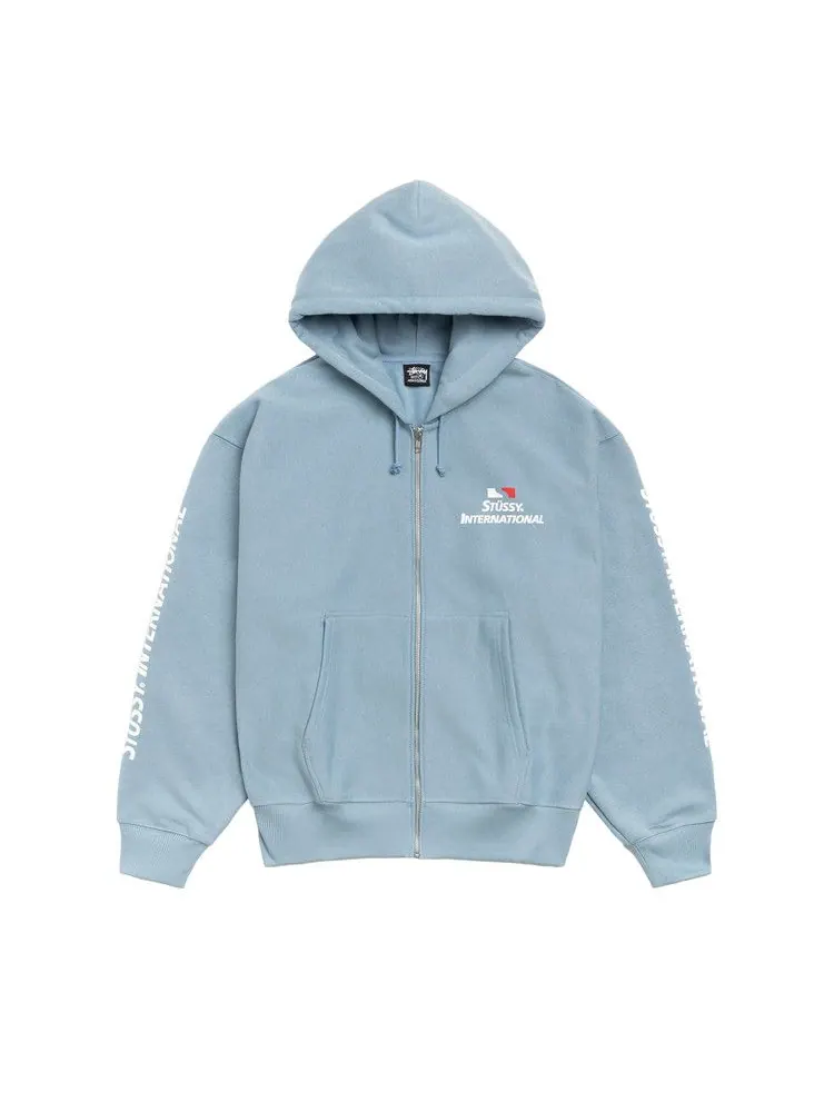 Худи Stussy International Zip Hoodie 'Slate'
