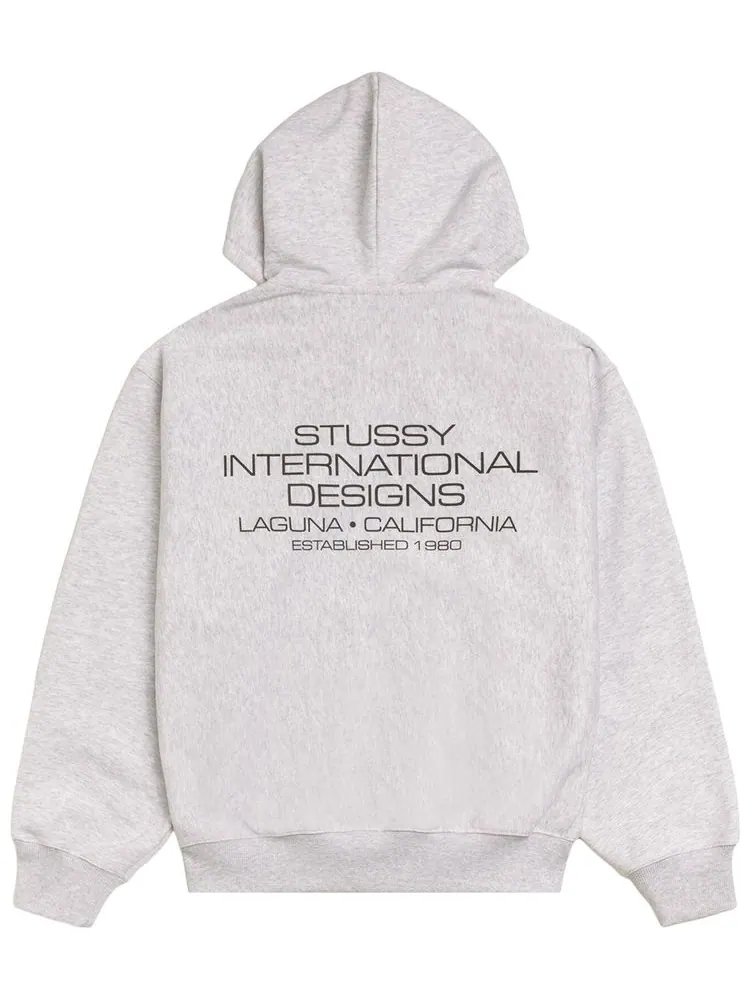Худи на молнии Stussy International Designs — изображение 2 из 2, серый