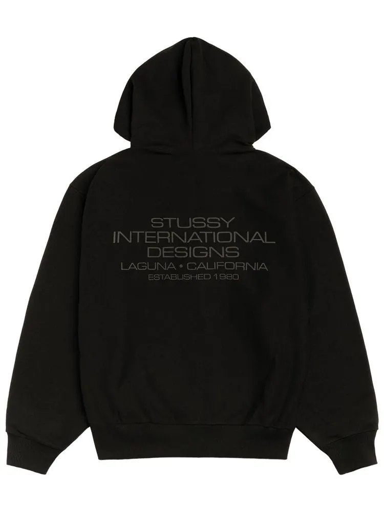 Худи на молнии Stussy International Designs — изображение 2 из 2, черный