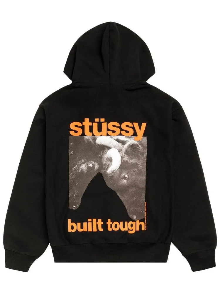 Толстовка Stussy Built Tough на молнии — изображение 2 из 2, черный
