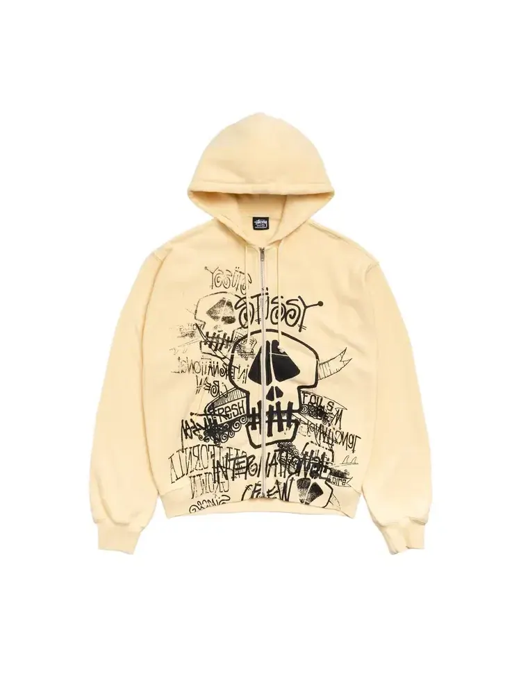 Худи на молнии Stussy Skulls
