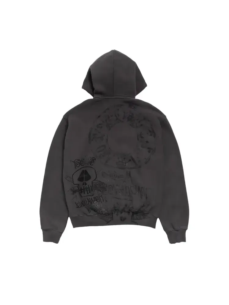 Худи Stussy Skulls на молнии — изображение 2 из 2, черный
