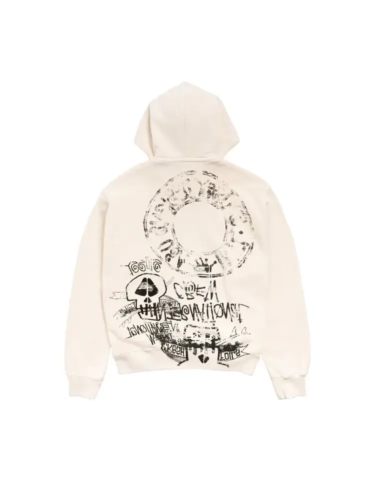 Худи Stussy Skulls на молнии — изображение 2 из 2, бежевый