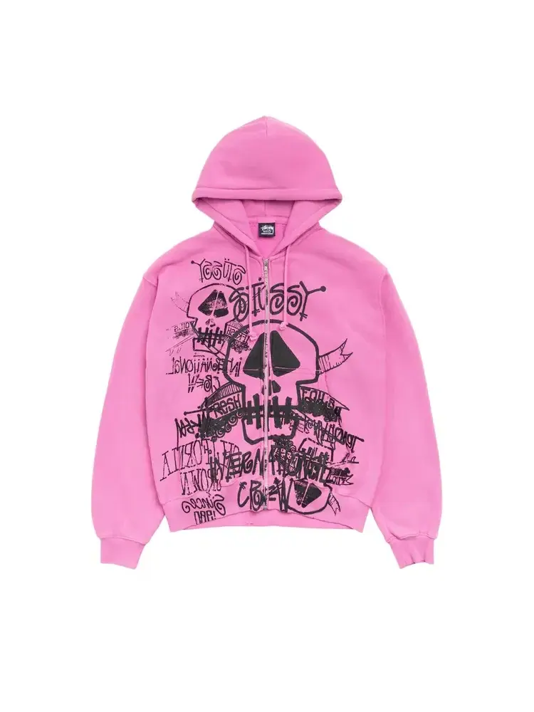 Худи на молнии Stussy Skulls
