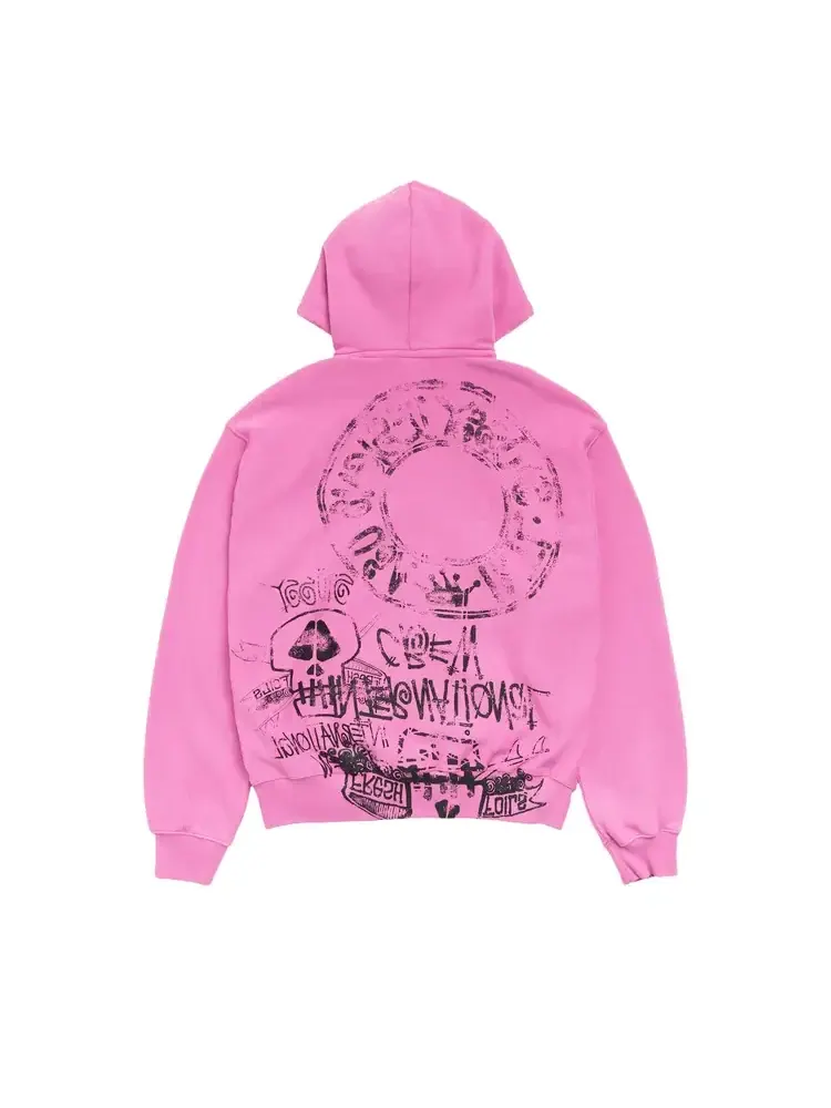 Худи на молнии Stussy Skulls — изображение 2 из 2, розовый