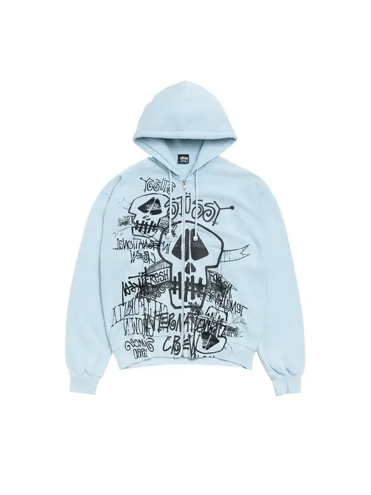 Худи на молнии Stussy Skulls