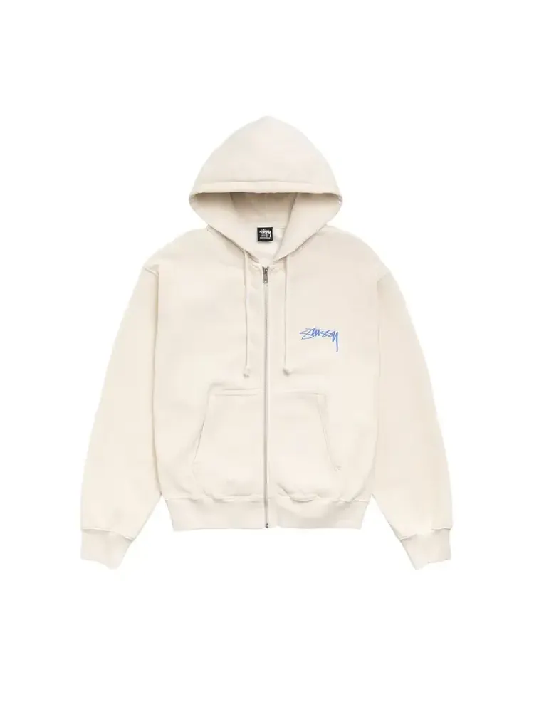 Худи Stussy Stack на молнии, окрашенное пигментом