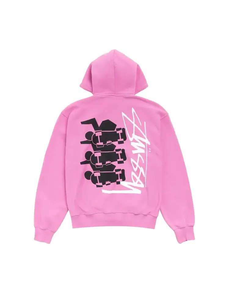 Худи Stussy Stack на молнии — изображение 2 из 2, розовый