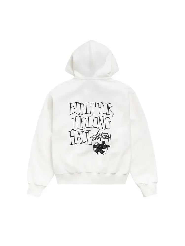 Толстовка Stussy Long Haul Zip Hoodie 'Off White' — изображение 2 из 2, белый