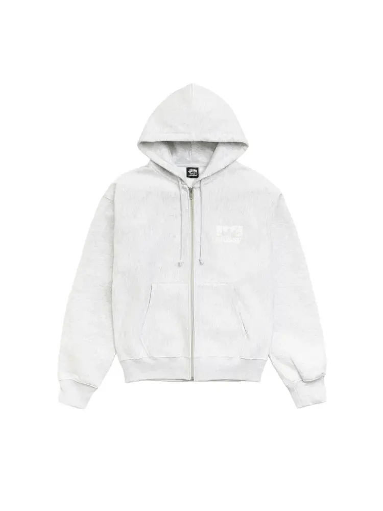 Худи Stussy Box Crown на молнии, цвет «Пепельный вереск»
