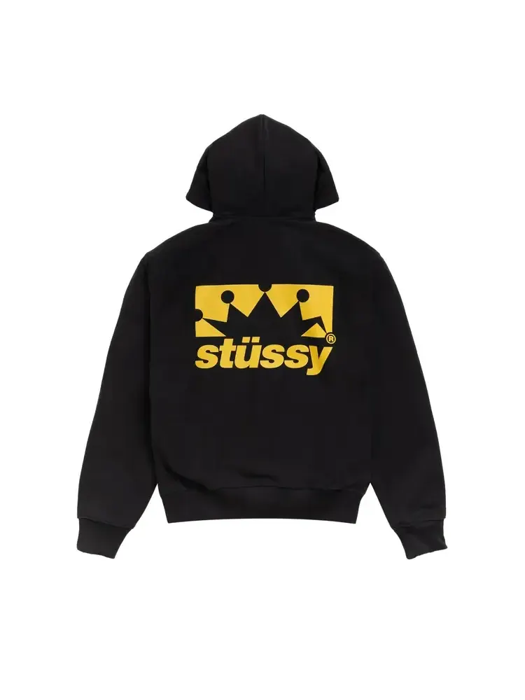 Худи Stussy Box Crown на молнии — изображение 2 из 2, черный