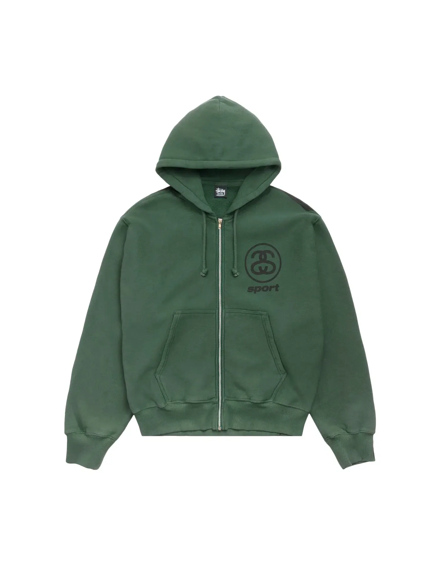 Худи на молнии Stussy Link Sport Zip Hoodie Garment Dyed