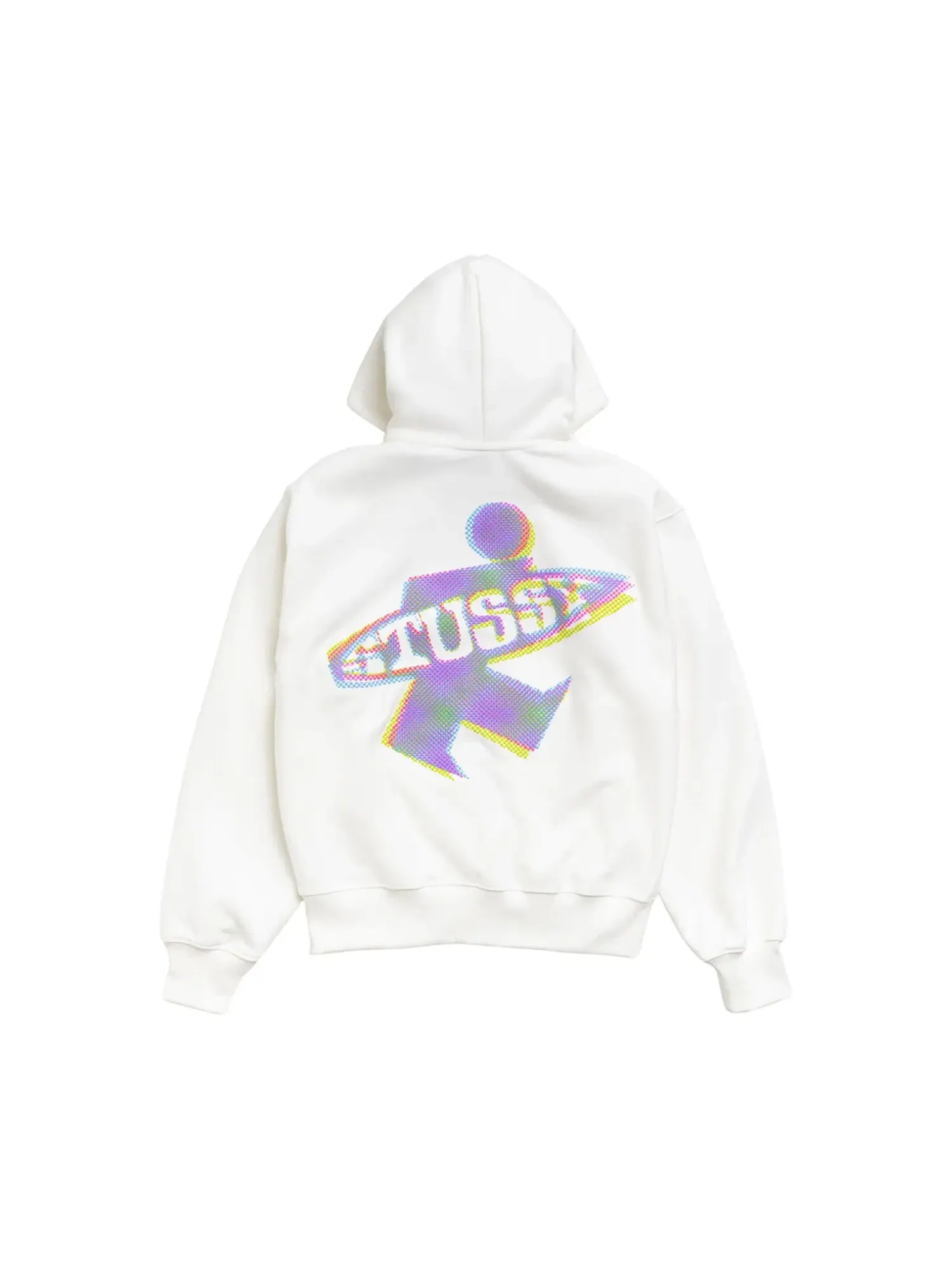 Худи на молнии Stussy Dot Surf Puff Print — изображение 2 из 2, белый