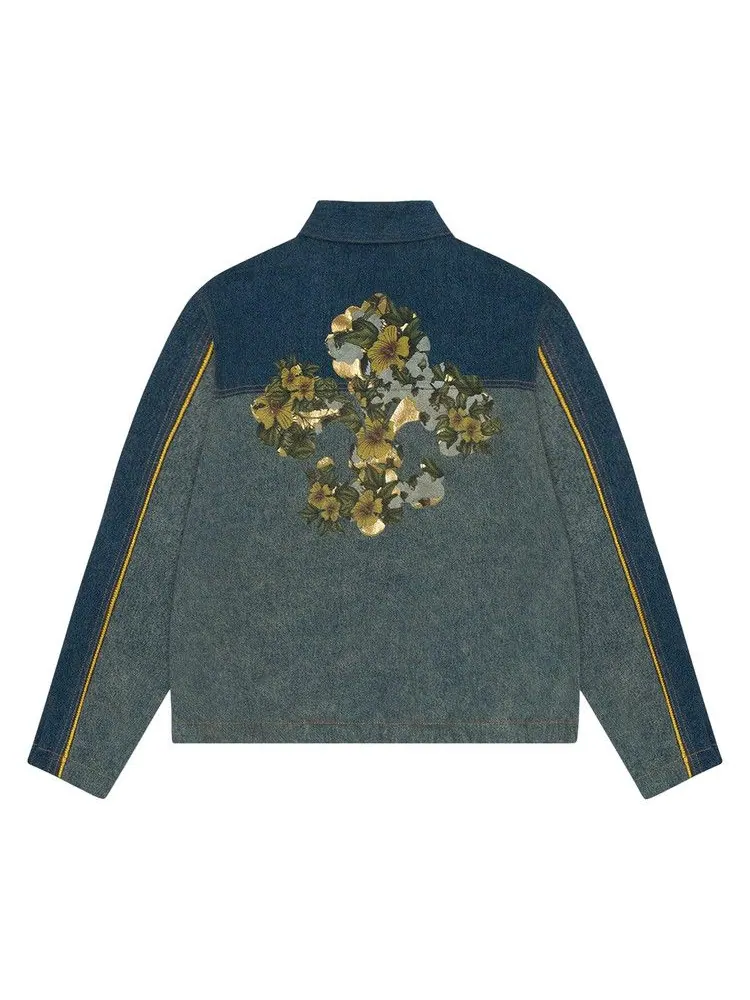 Спортивная куртка Denim Tears x Levis Cotton Fleur De-Lis Denim Track Jacket — изображение 2 из 2, светлая стирка